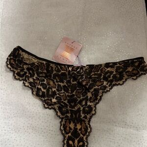 Savage X Fenty Black and Brown Lace Panty